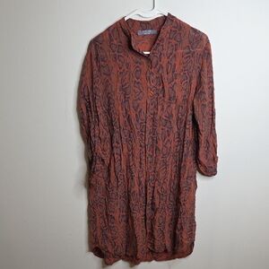 Grey Violet Size Small Snake Python Orange Patterned Dress